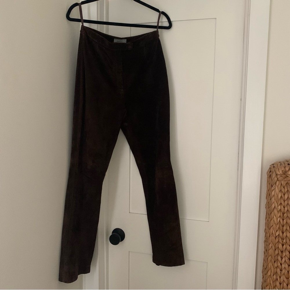 Lord & Taylor Brown Suede Pants - Picture 3 of 15